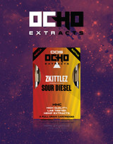 OCHO Extracts Dos Ocho (2-in-1) Live Resin 2G Cartridges | Sour Diesel (Sativa) + Zkittlez (Indica) | HHC 