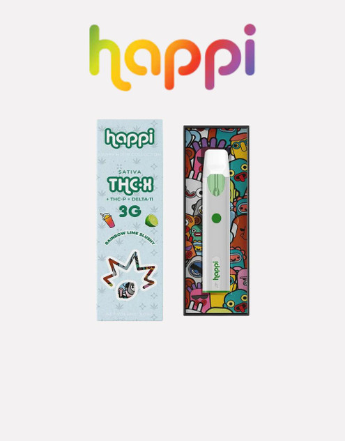 Happi Happy Hour 3G Disposable | Rainbow Lime Slushy (Sativa) | THC-X + THC-P + Delta 11 