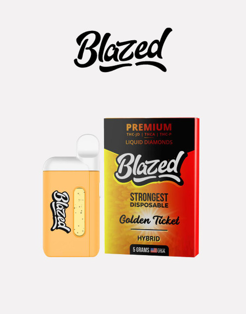 Blazed 5G Disposable | THC-JD THCA THC-P LIQUID DIAMONDS | Golden Ticket by Blazed 