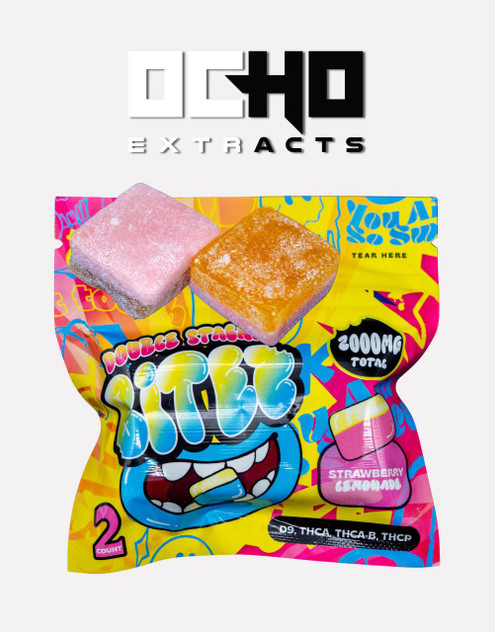  OCHO Extracts | Double Stacked Bitez 2000MG Gummies | Strawberry Lemonade | D-9 THC-A THC-AB THCP  2CT 
