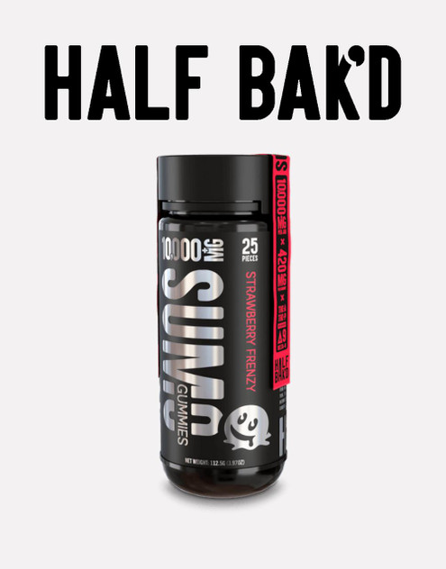 Half Bak'd 10500MG Sumo Gummies | Delta 8 + THC-A + THC-P | Strawberry Frenzy by Half Bak'd 