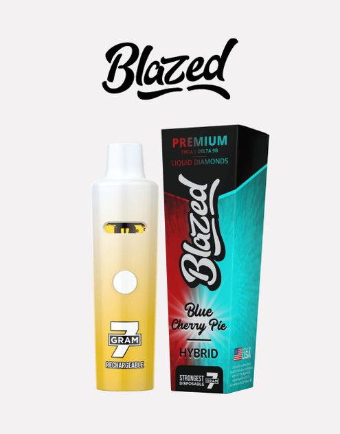 Blazed 7G Disposable | THCA Delta 9 Liquid Diamonds | Blue Cherry Pie (Hybrid) by Blazed 