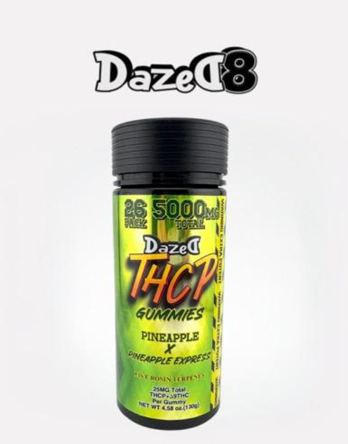 Cali Extrax 5000MG Gummies  | THC-P + D9 + Live Rosin | Pineapple X Pineapple Express by Dazed8 