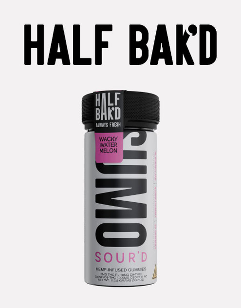 Half Bak'd 10,500 MG SOUR'D Sumo Gummies | Delta 8 + THC-P + Delta 9 | Wacky Watermelon by Half Bak'd Half Bak'd 10,500 MG SOUR'D Sumo Gummies | Delta 8 + THC-P + Delta 9 | Wacky Watermelon by Half Bak'd