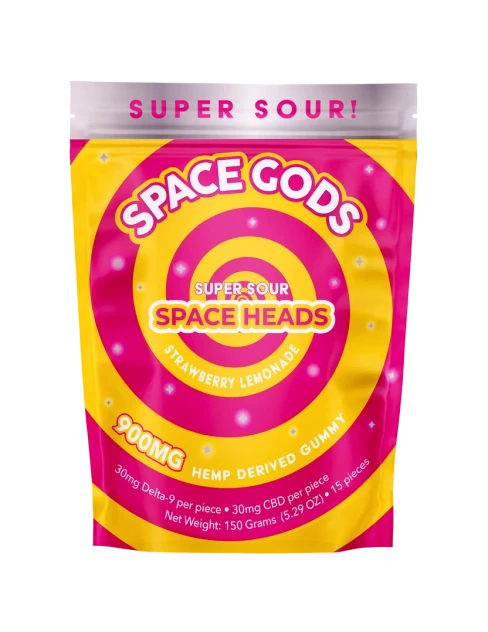 900MG Super Sour Gummies | Delta 9 + CBD| Strawberry Lemonade  by Space Gods