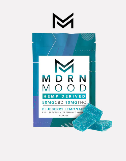  MDRN MOOD Gummies | Blueberry Lemonade 6CT | Delta-9 + CBD 