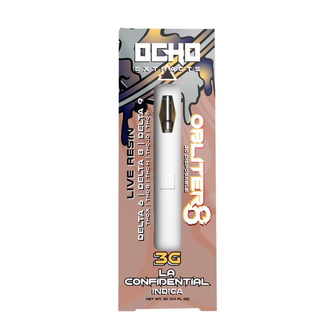 Obliter8 Live Resin 3G Disposable | LA Confidential (Indica) | Obliter8  Blend