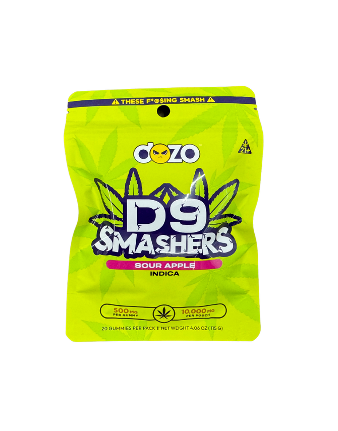 D9 Smashers 500MG Gummies 20pk | Delta 9 | Sour Apple
