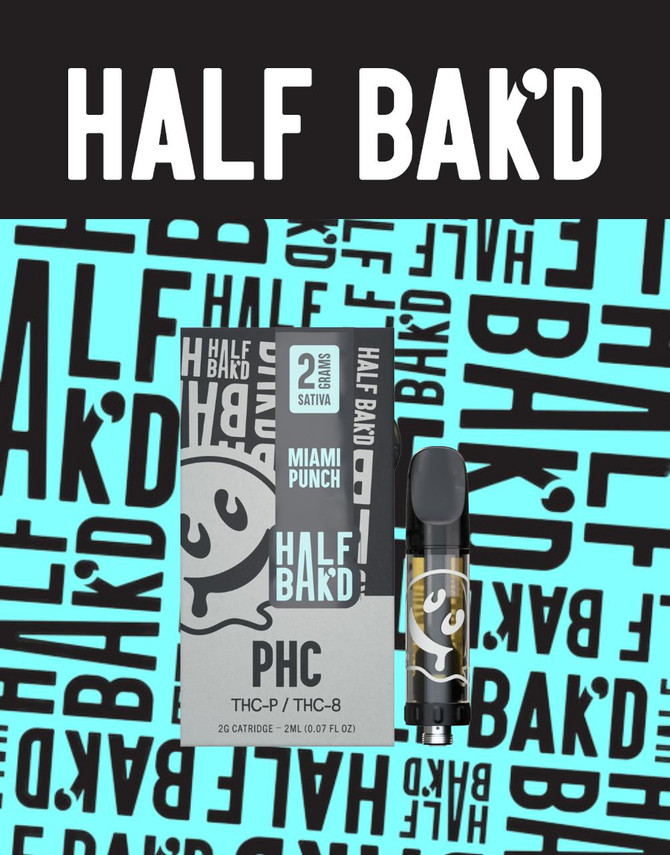 Half Baked 2G CART | PHC + THCP + THC8 | Miami Punch By Half Bak'd 