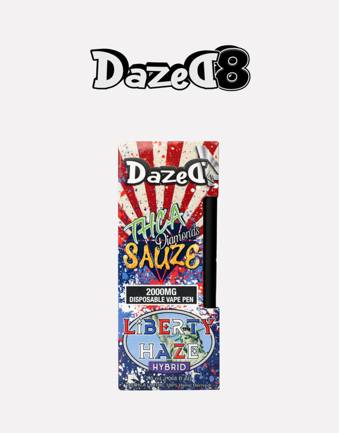 Dazed8 2000MG Disposable | THC-A Diamonds + Delta 8 | Liberty Haze by Dazed8 