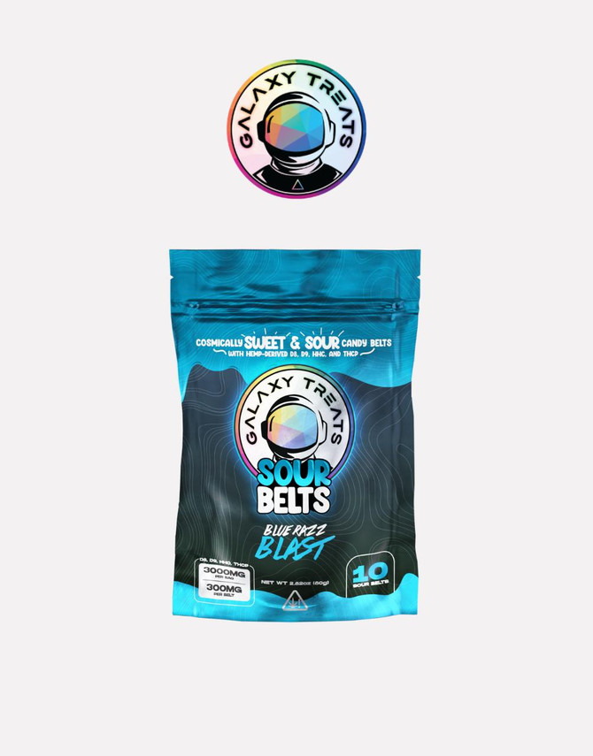 Galaxy Treats 3000MG Gummies | D8 D9 HHC THCP | Blue Razz Blast by Galaxy Treats 