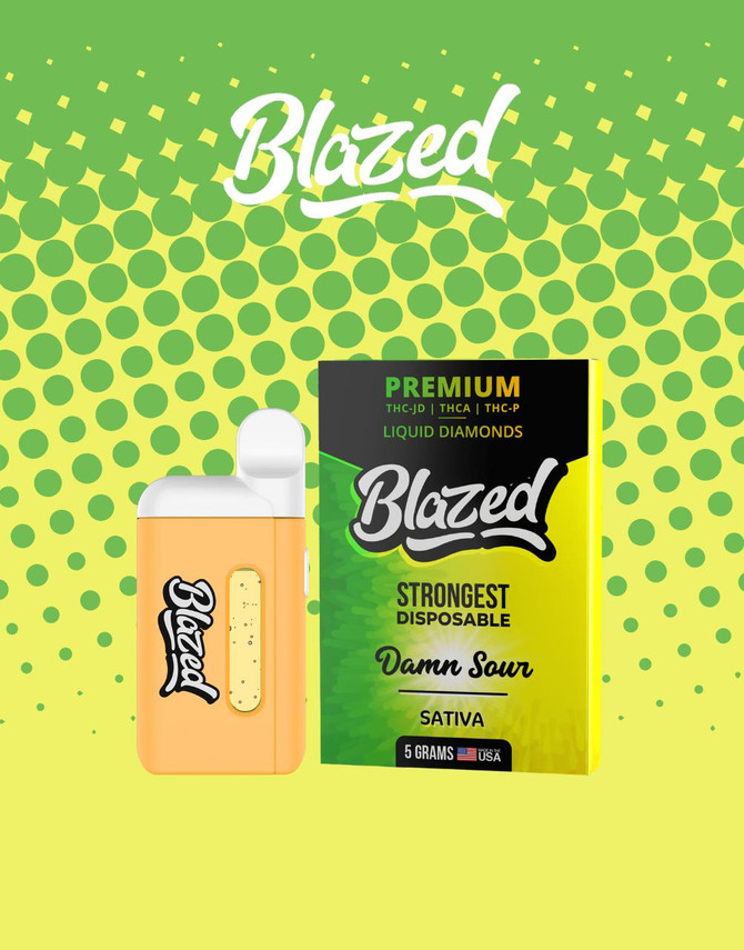 Blazed 5G Disposable | THC-JD THCA THC-P LIQUID DIAMONDS | Damn Sour by Blazed 