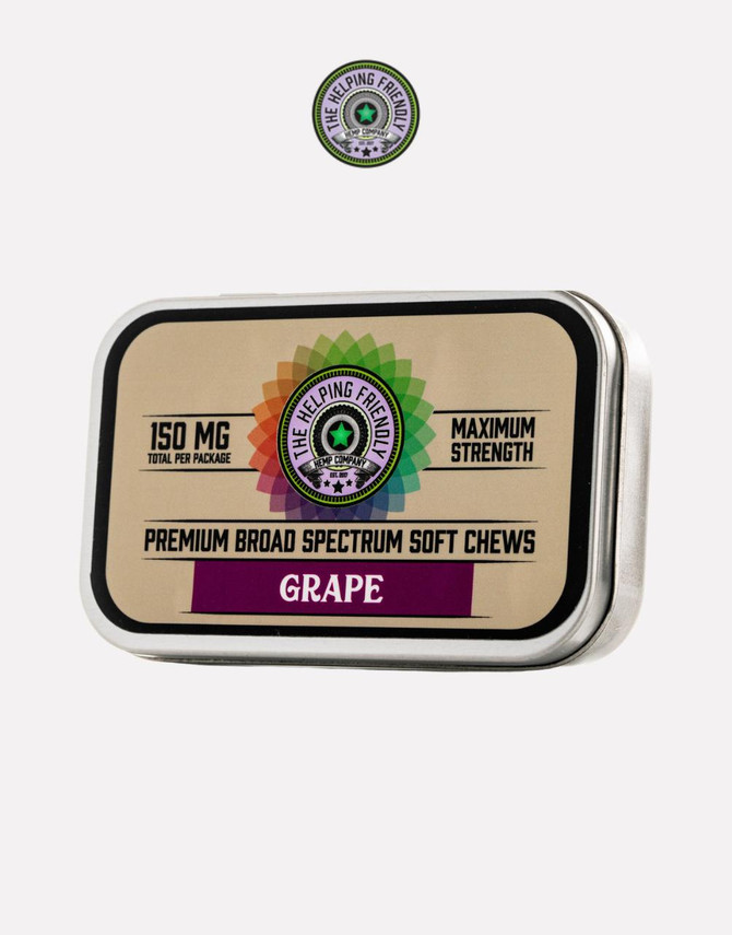 The Helping Friendly Hemp Company Premium Broad Spectrum 150mg Soft Chews 