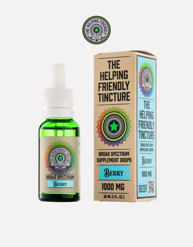 The Helping Friendly Hemp Company Berry 1000mg 30ml Broad Spectrum Tincture 