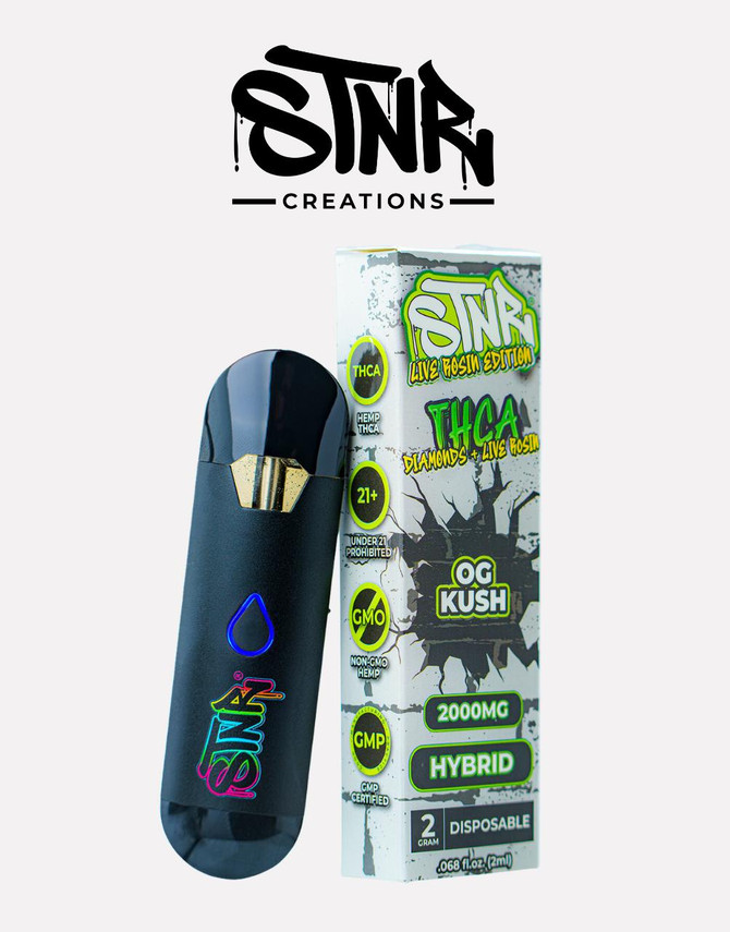 STNR Creations 2G Disposable |THC-A + Live Rosin | OG Kush (Hybrid) by STNR Creations 