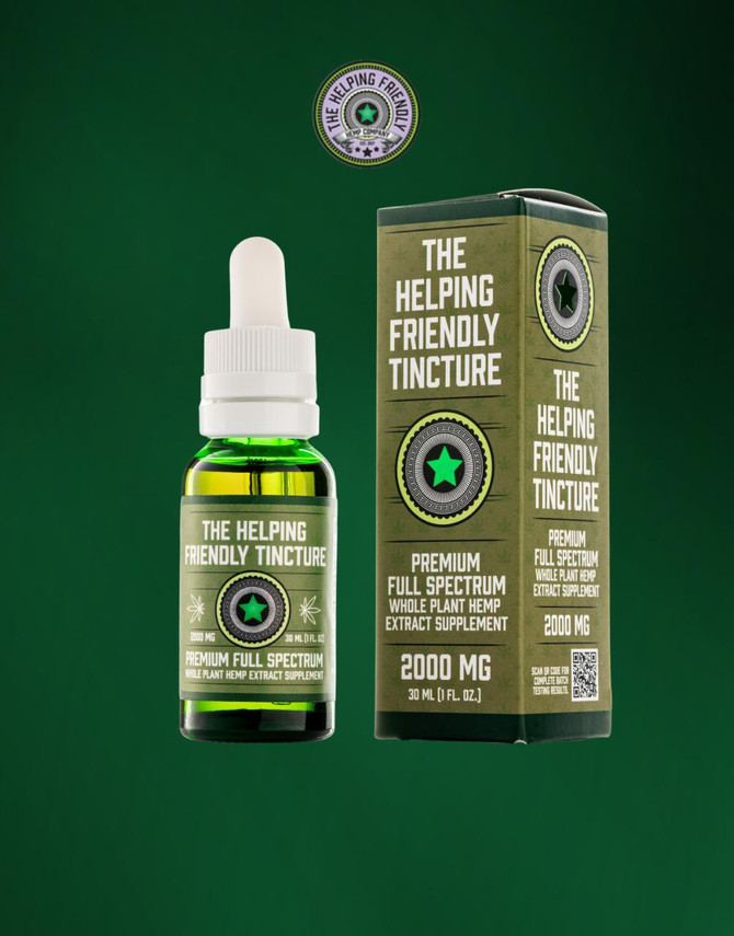 The Helping Friendly Hemp Company Original (unflavored) 2000mg 30ml Full Spectrum Tincture 