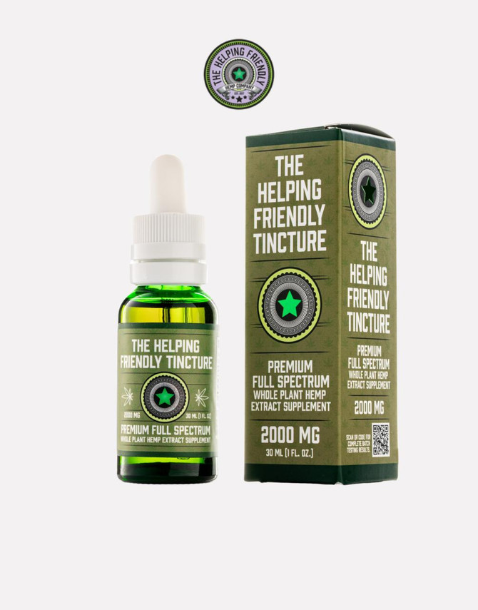 The Helping Friendly Hemp Company Original (unflavored) 2000mg 30ml Full Spectrum Tincture 