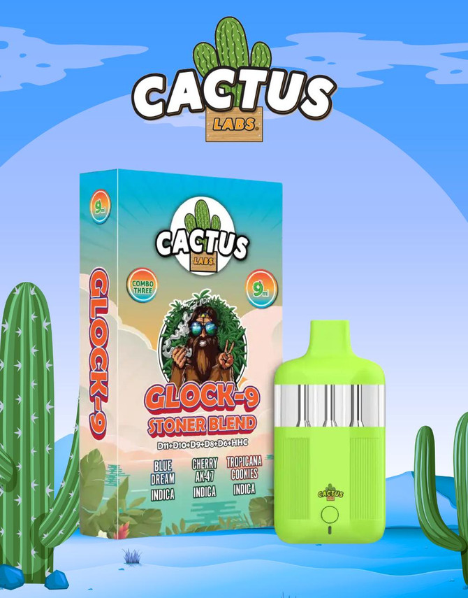 Cactus Labs 9G Glock-9 Disposable | Stoner Blend | Combo Three:  Blue Dream (Indica) | Cherry AK-47 (Indica) | Tropicana Cookies (Indica) by Cactus Labs 
