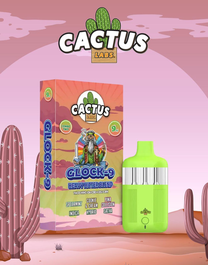 Cactus Labs 9G Glock-9 Disposable | Heavy Hitter Blend | Combo Two:  Spearmint (Indica), Cookie & Cream (Hybrid), Pina Collision (Sativa) by Cactus Labs 
