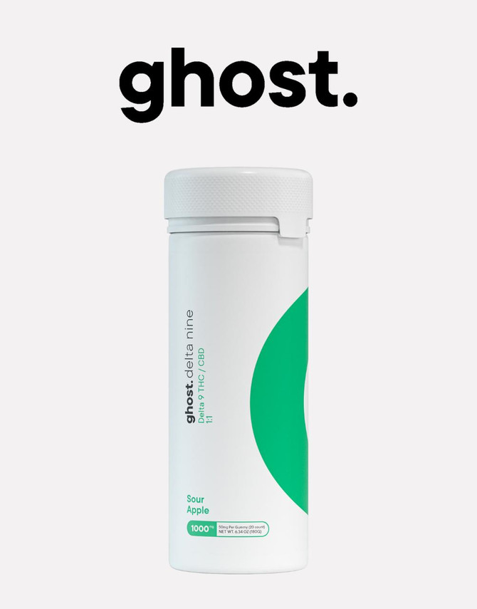 Ghost Hemp 1000MG Gummies | Delta Nine + CBD | Sour Apple by Ghost Hemp 