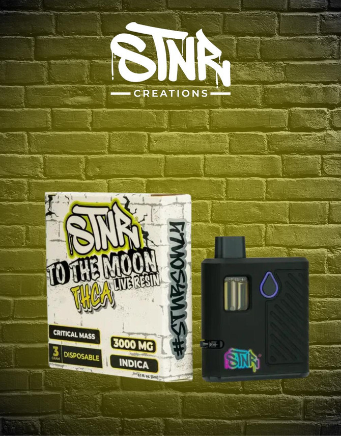 STNR Creations 3G Disposable | THC-A + Live Resin To The Moon Edition | Critical Mass (Indica) by STNR Creations 