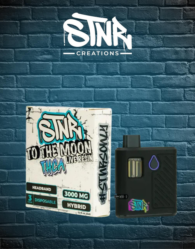 STNR Creations 3G Disposable | THC-A + Live Resin To The Moon Edition | Headband (Hybrid) by STNR Creations 