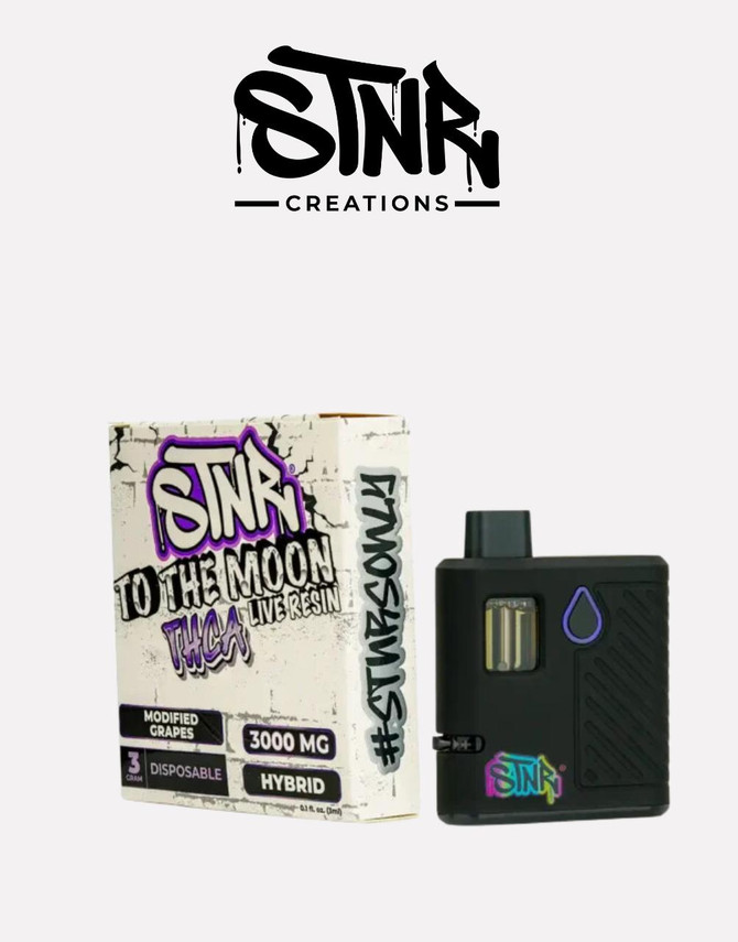 STNR Creations 3G Disposable | THC-A + Live Resin To The Moon Edition | Modified Grapes (Hybrid) by STNR Creations 