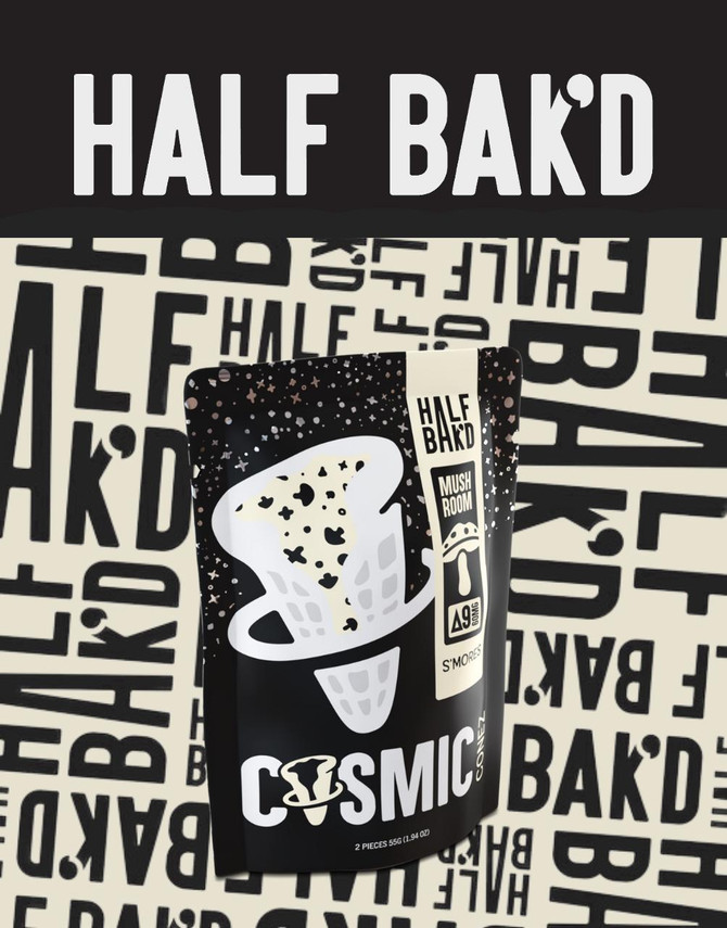 Half Bak'd 60MG Cosmic Conez Dessert Cones 2CT | Delta 9 + Mushroom | S'Mores by Half Bak'd 