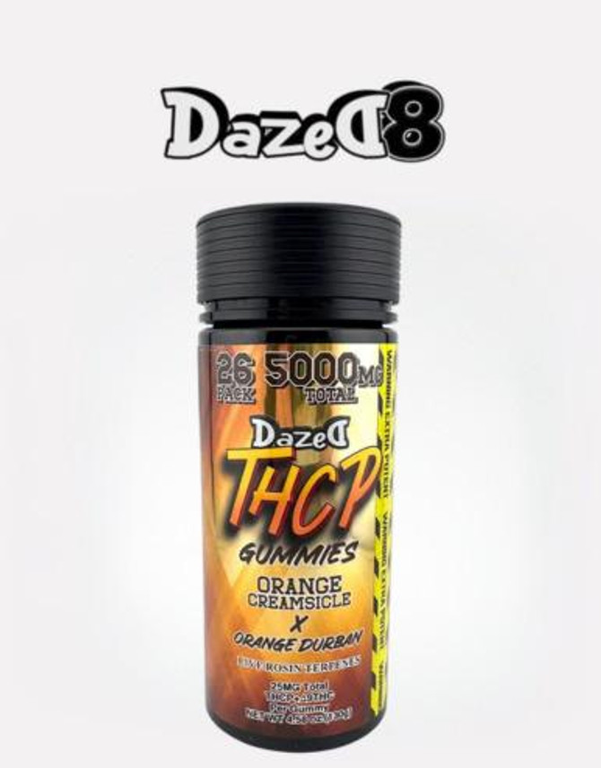 Cali Extrax 5000MG Gummies  | THC-P + D9 + Live Rosin | Orange Creamsicle X Orange Durban by Dazed8 