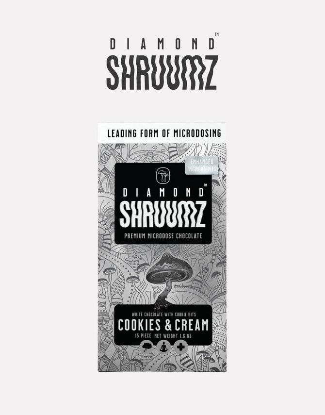 SHRUUMZ 1CT Chocolate Bar | Functional Mushrooms | Cookies & Cream by Diamond Shruumz 