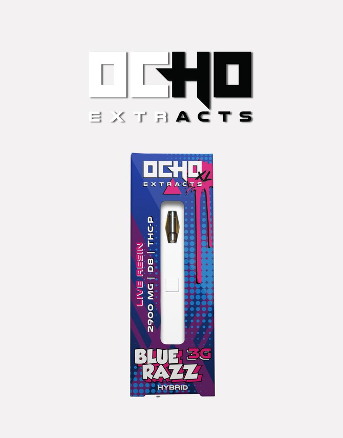 OCHO Extracts Live Resin 3G Disposables | Blue Razz (Hybrid) |  Delta 8 + THC-P 