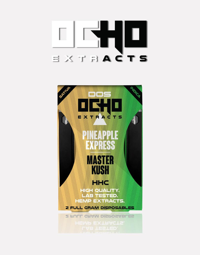 OCHO Extracts Dos Ocho (2-in-1) Live Resin 2G Disposable | Pineapple Express + Master Kush  |  HHC 