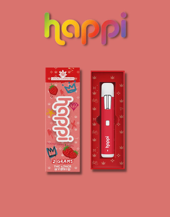  Happi 2G Disposable | Strawberry Smiles (Hybrid) | Delta 8 + Delta 9 