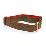 Polka Paws--Red on Green (Narrow Harness)