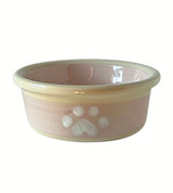 ceramic dog or cat feeding bowls - medium, pink