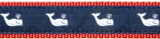 Whale -- White on Navy (Collars & Martingales)