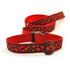 Polka Paws -- Red on Black (Collars & Martingales)