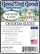 One Ingredient Chicken Treats for Dogs Nutrition Label