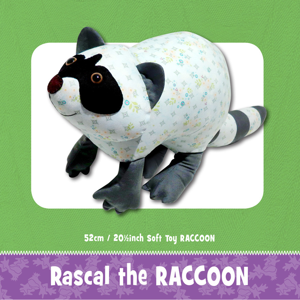 Aurora Mini Flopsies Rascal Raccoon Plüschtier – 20 Cm, Grau-schwarz-weiß, Aus Recycelten Materialien
