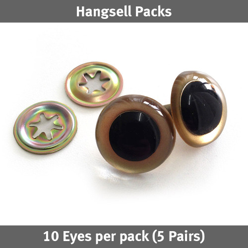 Toy Eyes Crystal - 21mm Gold - 10pk (5 pairs)