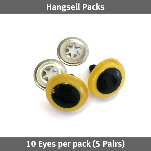 Toy Eyes Crystal - 21mm Yellow - 10pk (5 pairs)