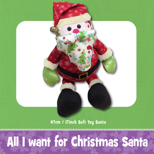 All I Want for Christmas Santa  Soft Toy Sewing Pattern