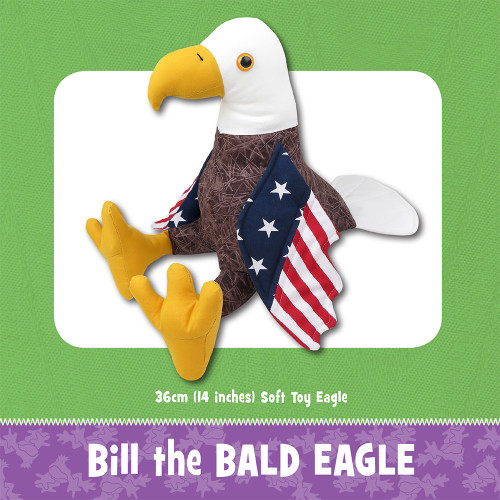 Bill the bald Eagle Soft Toy Sewing Pattern