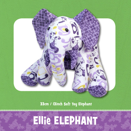 Ellie Elephant Soft Toy Sewing Pattern