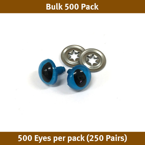 Toy Eyes Cat - 12mm Blue - Bulk 500 Pack (250 Pairs)
