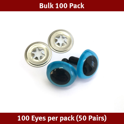 Toy Eyes Crystal - 18mm Blue - Bulk 100 Pack (50 pairs)