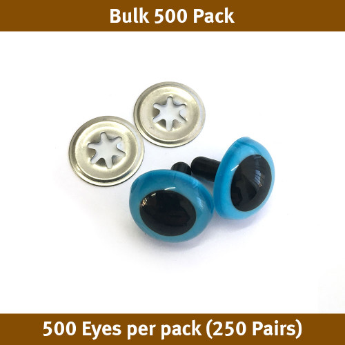 Toy Eyes Crystal - 18mm Blue - Bulk 500 Pack (250 pairs)