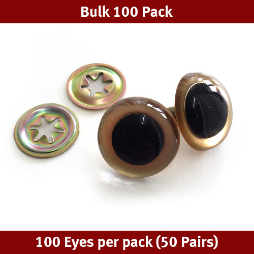Toy Eyes Crystal - 21mm Gold - Bulk 100 Pack (50 pairs)