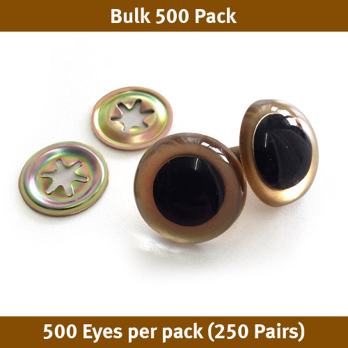 Toy Eyes Crystal - 21mm Gold - Bulk 500 Pack (250 pairs)