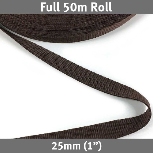 Polypropylene Webbing 25mm (1") Brown 50m Roll